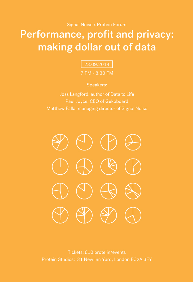 Signal Noise x Protein Forum: Performance, Profit and Privacy: Making Dollar out of Data